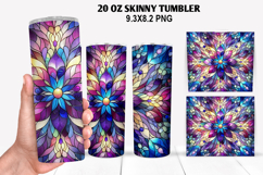 Flower Skinny Tumbler 20oz Wrap Design, Flowers Tumble PNG Product Image 1