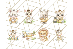 Safari Baby Animal Clipart PNG, Jungle Outfits Baby Animals Product Image 5