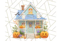 Halloween Neighborhood Clipart PNG for Trick or Treat Product Image 4