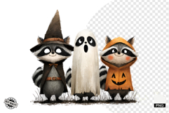 Halloween Spooky Raccoons Clipart Product Image 1