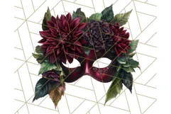 Vintage Garden Masquerade Floral Eye Mask PNG Clipart Product Image 5