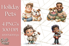 Matching Christmas Sweaters Clipart PNG, Pet Owners Clip Art Product Image 1
