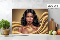 Afro Girl/Woman Melanin braided hair Cutting Board PNG Desig Product Image 1