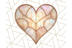 Stained Glass Heart PNG Clipart in Pastel and Bright Colors Product Image 5