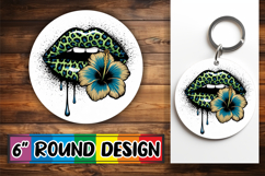 Sweet Keychain Round Design PNG, Dripping Lips Product Image 1