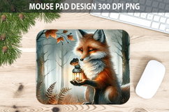 Watercolor Fox Mouse Pad Sublimation - Animal PNG Product Image 1