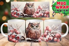 Retro Festive Whirl 11oz 15oz Wrap, Owl Product Image 1