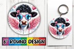 Cozy Circle Car Coaster Sublimation, Valentines Product Image 1