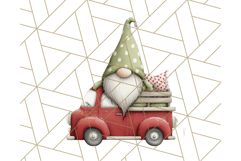 Vintage Truck Christmas Gnomes Clipart PNG, Cute Gnome Png Product Image 5