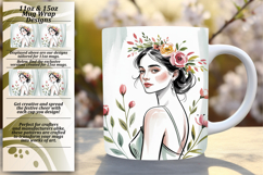 Unique 15oz Mug Wrap Png Artwork , Beauty Woman Product Image 1