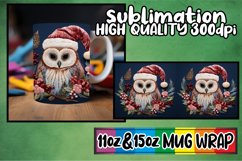 Festive Christmas Owl Wrap Embroidered 11oz 15oz Mug Product Image 1