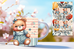 Artistic 15oz Mug Wrap Png Design , Teddy Bear Product Image 1