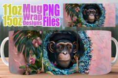 Mug Wrap - 3D Animals Hole in Wall Spring Design Product Image 1