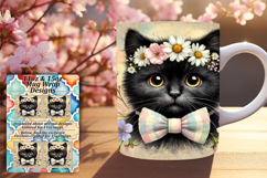 Lovely 11oz Mug Wrap Png Template , Cute Cat Product Image 1