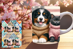 DYNAMIC 11oz Mug Wrap PNG Artwork , Dog and cat Product Image 1