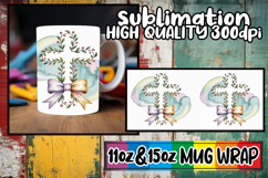 Dreamy nights sublimation mug wrap, Cross and Bow Product Image 1