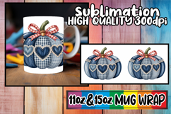 Unique flair 11oz 15oz mug wrap, Pumpkin Watercolor Product Image 1