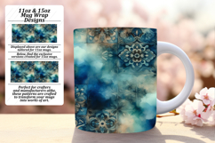 Elegant 15oz Mug Wrap Png Artwork , Watercolor Patter Product Image 1