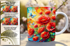 Stunning 11oz Mug Wrap Png Template , Flowers Product Image 1