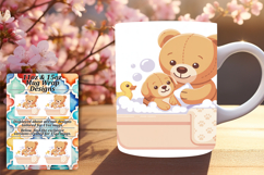 Classy Png Mug Wrap Design 15oz , Cute Bear Product Image 1