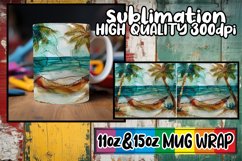 Seaside Bliss Mug Wrap Sublimation, 11oz 15oz Product Image 1