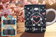 RADIANT PNG Mug Wrap Design 15oz , Cute Cow Product Image 1