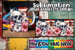 Playful afternoons 11oz 15oz sublimation wrap, Skull USA Product Image 1