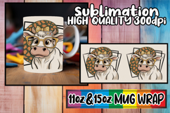 Bright smiles 11oz 15oz mug wrap, Cute Cow Product Image 1