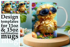 Springtime Delight: 3D Easter Animal Mug Wrap Sublimation Product Image 1