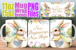 Vibrant escapes 11oz 15oz sublimation wrap, Easter Bunny Product Image 1