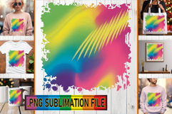 Playful TOTE BAG Gift PNG, Funky Pattern Product Image 1