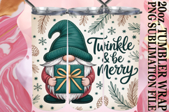 Joyful Spirits 20oz tumbler wrap, Holiday Gnome Product Image 1