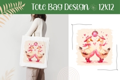 Cartoon Goose Illustration PNG, Goose Tote Bag Template Product Image 1