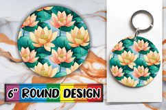 Playful Car Coasters Sublimation, Flower Pattern Product Image 1