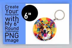 Dynamic Abstract Dog Round Design Keychain Product Image 1