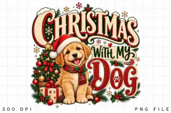 Christmas Dog Lover Illustration, Cute Festive Puppy Holiday Product Image 3