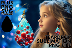 Playful Teardrop Earrings Design PNG, 3D Fruits Product Image 1