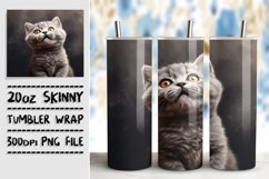 Whimsical Cat Illustration Tumbler Art Product Image 1