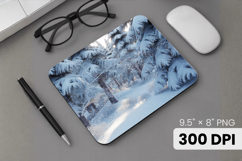 Winter Wonderland Snowflake PNG, Icy Tree Mouse Pad Design Product Image 1