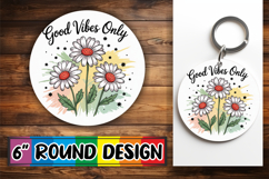 Whimsical Round Design Ornaments PNG, Flowers Quote Product Image 1