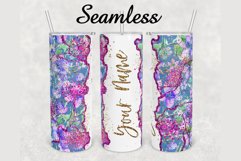Summer Floral Glitter Marble 20oz sublimation design tumbler Product Image 1