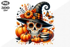Halloween Skull Sublimation - Clipart PNG Design Product Image 1