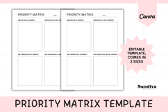 Priority Matrix Editable Template 1 | 4 Quadrant Blank Product Image 1