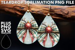 Lovely Teardrop Earrings Art PNG, Christmas Bow Product Image 1