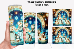 Snowman Skinny Tumbler 20oz Wrap Design, Christmas Tumbler Product Image 1