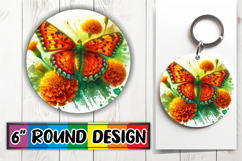 Radiant Circle Keychain Magic PNG, Butterfly Product Image 1