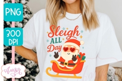 Santa PNG, Sleigh all day sublimation design for Christmas Product Image 4
