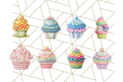 Paper Cupcake Clipart Layered Paper Scrapbook Collage Png Product Image 9