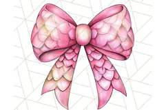 Watercolor Summer Bow Clipart PNG, Coquette Bright Bow Png Product Image 5