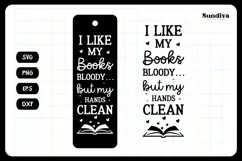 True Crime Bookmark Saying SVG | I Like My Books Bloody Product Image 3